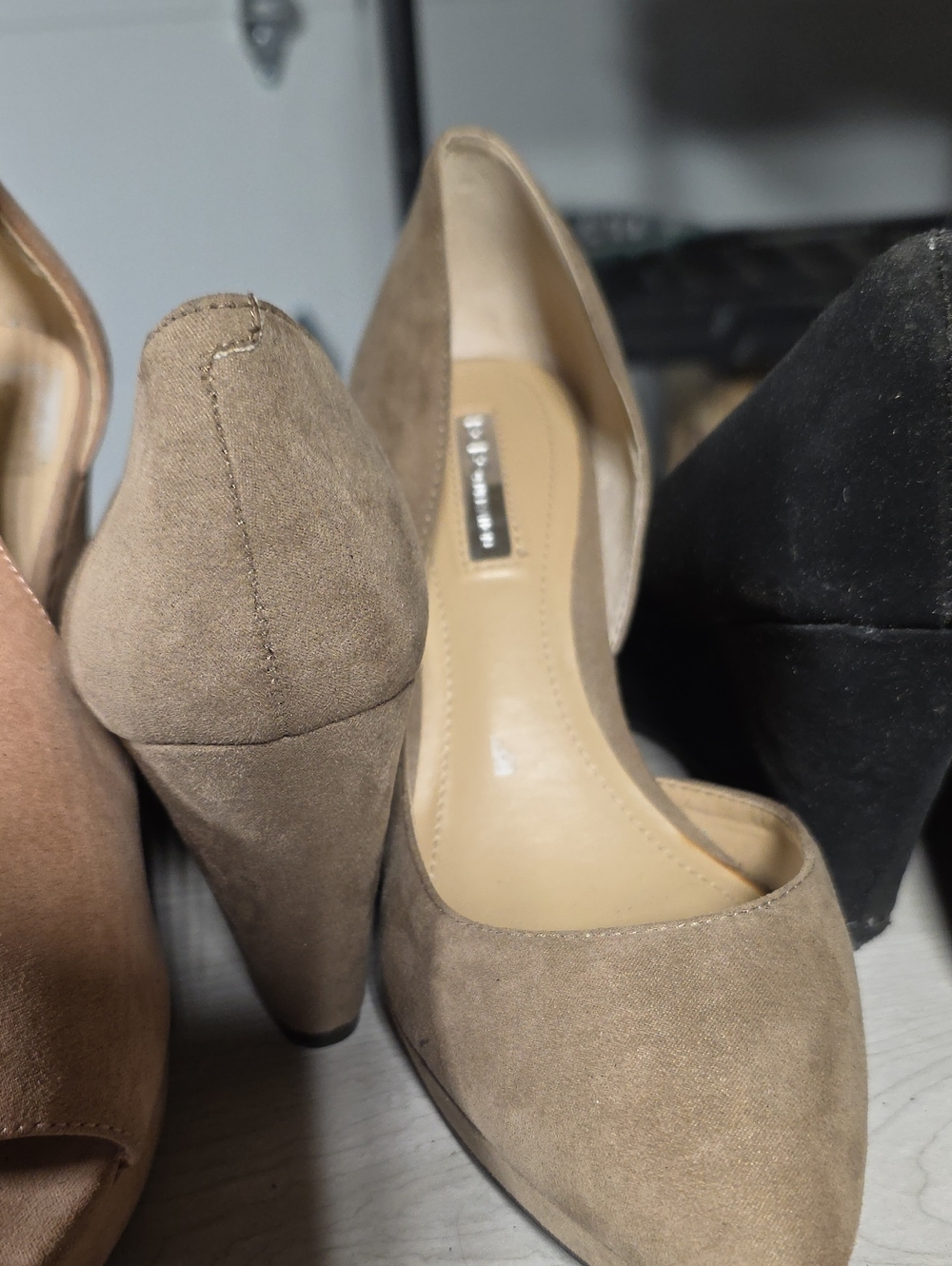 BCBGeneration Taupe Suede Pointed-Toe High Heel Pump